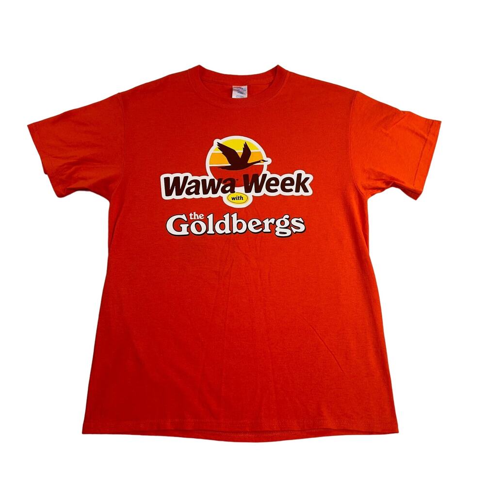 Wawa Week With The Goldbergs T-Shirt Men's Medium BRIGHT Orange Hoagie Sub 80's